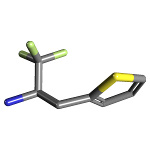 1,1,1-三氟-3-(噻吩-2-Yl)丙烷-2-胺,CAS 1012884-80-8,「源叶」T51358613-1g C7H8F3NS_3D图