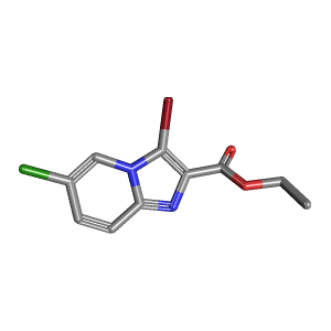 吡啶-羧酸乙酯(C10H8BrClN2O2),CAS 861208-16-4,「Fluorochem」E5260614-1g C10H8BrClN2O2_3D图