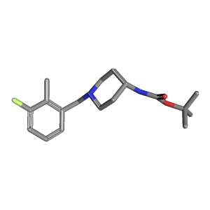 哌啶-氨基甲酸叔丁酯(C18H27FN2O2),CAS 1286275-70-4,「Fluorochem」T53256143-1g C18H27FN2O2_3D图
