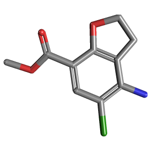 二氢苯并呋喃-羧酸甲酯(C10H10ClNO3),CAS 182808-04-4,「Fluorochem」M54393661-250mg C10H10ClNO3_3D图