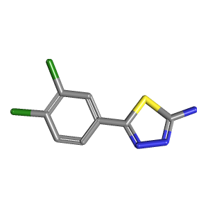 5-(3,4-二氯苯基)-1,3,4-噻二唑-2-胺,CAS 28004-64-0,「麦克林」D554213-1g C8H5Cl2N3S_3D图
