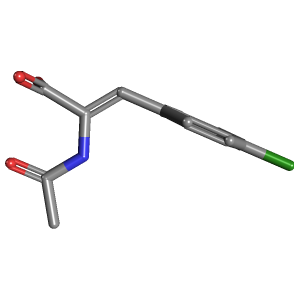(2Z)-2-(乙酰氨基)-3-(4-氯苯基)丙烯酸,CAS 88681-63-4,「安耐吉」Z5703256-1g C11H10ClNO3_3D图