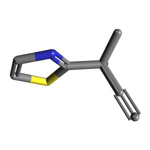 (S) -2-(噻唑-2-基)丁基-3-Yn-2-Ol,CAS 1202769-70-7,「源叶」S58221756-1g C7H7NOS_3D图