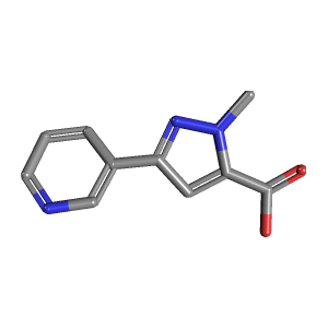 吡唑_羧酸(C10H9N3O2),CAS 1201199-02-1,「Fluorochem」M58236149-500mg C10H9N3O2_3D图