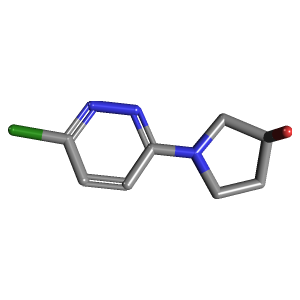 吡咯烷_醇(C8H10ClN3O),CAS 1169698-53-6,「Fluorochem」R58299823-500mg C8H10ClN3O_3D图