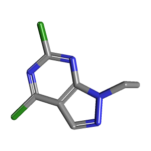 吡唑_嘧啶(C7H6Cl2N4),CAS 864292-48-8,「源叶」D58345958-250mg C7H6Cl2N4_3D图
