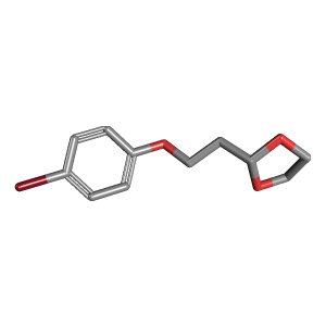 乙基-二氧杂环己烷(C11H13BrO3),CAS 1023701-02-1,「Fluorochem」B59273135-25g C11H13BrO3_3D图