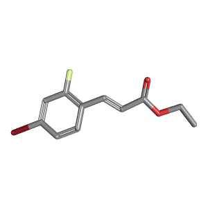 氟苯基-烯酸乙酯(C11H10BrFO2),CAS 581778-88-3,「Fluorochem」E59454197-25g C11H10BrFO2_3D图