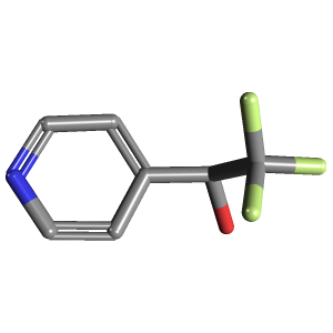 2,2,2-三氟-1-(吡啶-4-Yl)乙烷-1-醇,CAS 394203-58-8,「韶远」T59570372-5g C7H6F3NO_3D图