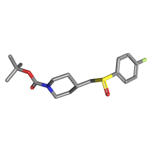 哌啶-羧酸叔丁酯(C17H24FNO3S),CAS 1353989-67-9,「Fluorochem」T60137741-500mg C17H24FNO3S_3D图