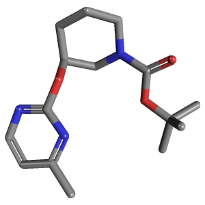 哌啶-羧酸叔丁酯(C15H23N3O3),CAS 1261233-31-1,「Fluorochem」M60137845-500mg C15H23N3O3_3D图