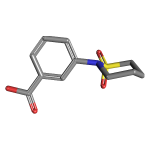 二氧化物-苯甲酸(C11H13NO4S),CAS 53324-51-9,「Fluorochem」D645890-10g C11H13NO4S_3D图