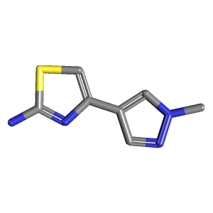 吡唑_乙胺(C7H8N4S),CAS 957242-34-1,「Fluorochem」M6485389-250mg C7H8N4S_3D图