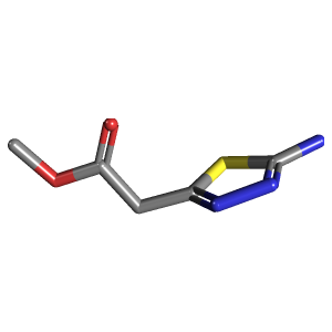 氨基-乙酸甲酯(C5H7N3O2S),CAS 181370-69-4,「Fluorochem」A648668-250mg C5H7N3O2S_3D图