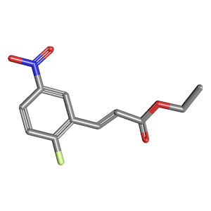 硝基苯基-烯酸乙酯(C11H10FNO4),CAS 91319-50-5,「Fluorochem」E66545221-1g C11H10FNO4_3D图