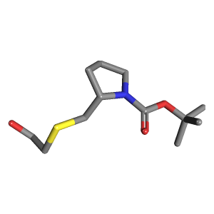 吡咯烷-羧酸叔丁酯(C12H23NO3S),CAS 1353945-57-9,「Fluorochem」H66564508-500mg C12H23NO3S_3D图
