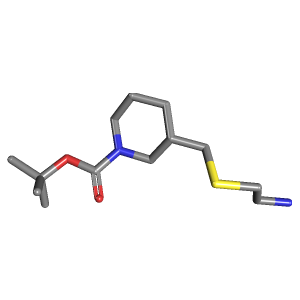 哌啶-羧酸叔丁酯(C13H26N2O2S),CAS 1353973-47-3,「Fluorochem」A66564544-500mg C13H26N2O2S_3D图