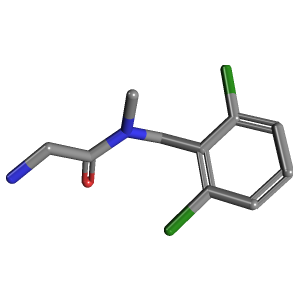 氨基_乙酰胺(C10H12Cl2N2O),CAS 1353948-13-6,「Fluorochem」A66568185-500mg C10H12Cl2N2O_3D图