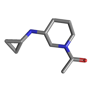 哌啶_丙酮(C10H18N2O),CAS 1354001-65-2,「Fluorochem」S66569304-1g C10H18N2O_3D图