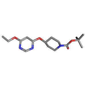 乙氧基嘧啶-甲酸叔丁酯(C16H25N3O4),CAS 1353972-77-6,「Fluorochem」T66569744-500mg C16H25N3O4_3D图