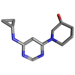 1-(6-(环丙基氨基)嘧啶-4-Yl)哌啶-3-醇,CAS 1353974-07-8,「源叶」C66569760-1g C12H18N4O_3D图