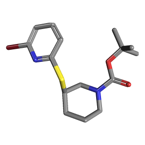 溴吡啶-羧酸叔丁酯(C15H21BrN2O2S),CAS 1353981-19-7,「Fluorochem」B66570303-500mg C15H21BrN2O2S_3D图