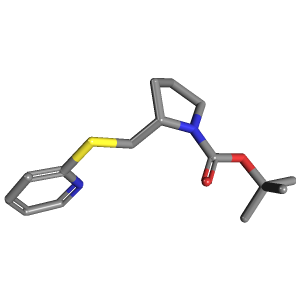 吡咯烷-羧酸叔丁酯(C15H22N2O2S),CAS 1353967-38-0,「Fluorochem」T66570332-500mg C15H22N2O2S_3D图