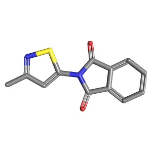 2-(3-甲基异噻唑-5-Yl)异吲哚-1,3-二酮,CAS 1258841-00-7,「安耐吉」M67282354-5g C12H8N2O2S_3D图