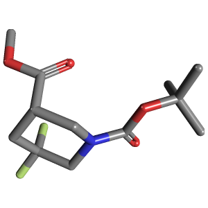 叔丁基-二甲酸酯(C12H19F2NO4),CAS 1255667-06-1,「毕得」T68309262-100mg C12H19F2NO4_3D图