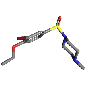 乙氧基苯基-甲基哌嗪(C13H19BrN2O3S),CAS 1093065-11-2,「Fluorochem」B68523275-1g C13H19BrN2O3S_3D图
