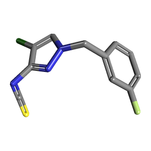 氟苄基_吡唑(C11H7ClFN3S),CAS 1004194-67-5,「Fluorochem」C7017369-1g C11H7ClFN3S_3D图