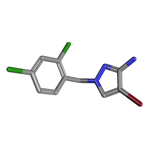 二氯苯基-胺(C10H8BrCl2N3),CAS 895929-80-3,「Fluorochem」B7019299-5g C10H8BrCl2N3_3D图