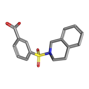 3-(3,4-二氢异喹啉-2(1H)-乙磺酰基)苯甲酸,CAS 327092-81-9,「麦克林」D712934-10mg C16H15NO4S_3D图