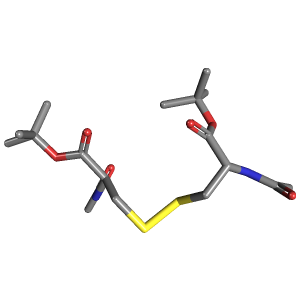 胱氨酸双-二酯(C18H32N2O6S2),CAS 1356382-52-9,「源叶」N71315868-2.5mg C18H32N2O6S2_3D图