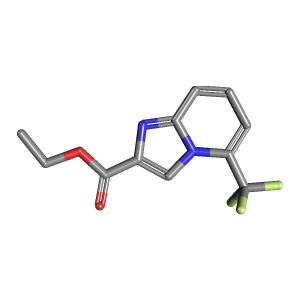 三氟甲基-羧酸乙酯(C11H9F3N2O2),CAS 1260885-46-8,「Fluorochem」E71464025-250mg C11H9F3N2O2_3D图