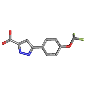 二氟甲氧基-羧酸(C11H8F2N2O3),CAS 1046468-64-7,「Fluorochem」D7147573-1g C11H8F2N2O3_3D图