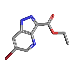 吡唑并-羧酸乙酯(C9H8BrN3O2),CAS 1234616-05-7,「源叶」E71616947-250mg C9H8BrN3O2_3D图