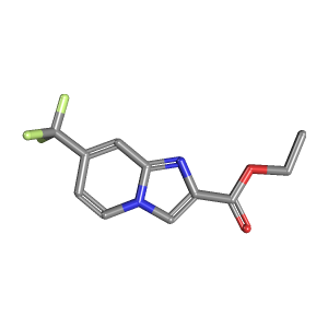 咪唑并-羧酸乙酯(C11H9F3N2O2),CAS 1507136-09-5,「Fluorochem」E71720961-250mg C11H9F3N2O2_3D图