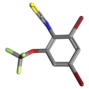 二溴_三氟甲基苯异硫氰酸酯制备(C8H2Br2F3NOS),CAS 886501-31-1报价,「Fluorochem」D7183298-5g C8H2Br2F3NOS_3D图