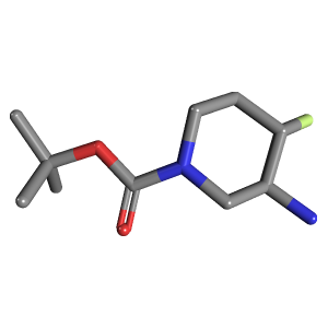 (3R_4R)-3-氨基-4-氟哌啶-1-甲酸叔丁酯制备,CAS 1273567-30-8报价,「阿拉丁」R72207665-250mg C10H19FN2O2_3D图