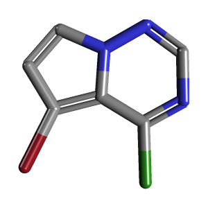 氯吡咯并-三嗪(C6H3BrClN3),CAS 1403767-33-8,「源叶」B72207679-500mg C6H3BrClN3_3D图