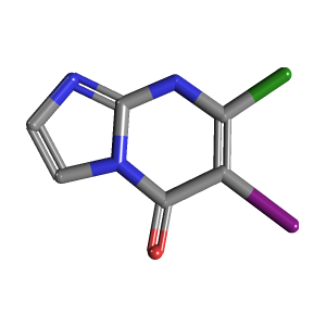 碘咪唑并-酮(C6H3ClIN3O),CAS 1799434-64-2,「Fluorochem」C73424729-1g C6H3ClIN3O_3D图