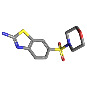 吗啉_胺(C11H13N3O3S2),CAS 440627-31-6,「Fluorochem」M774349-500mg C11H13N3O3S2_3D图