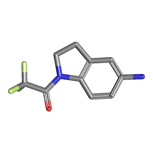 1-(5-氨基吲哚-1-Yl)-2,2,2-三氟乙酮,CAS 790677-27-9,「源叶」A82048421-50mg C10H9F3N2O_3D图