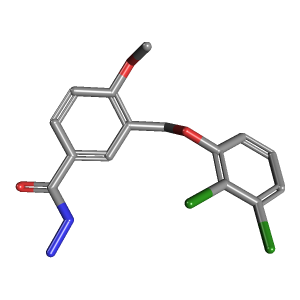 二氯苯氧基-甲氧基苯甲酰肼(C15H14Cl2N2O3),CAS 438218-58-7,「Fluorochem」D843268-1g C15H14Cl2N2O3_3D图