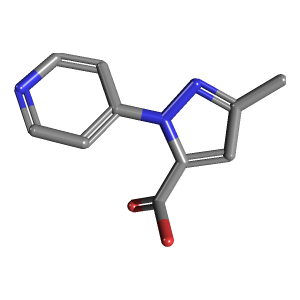 吡唑_羧酸(C10H9N3O2),CAS 1774898-54-2,「Fluorochem」M86276596-1g C10H9N3O2_3D图