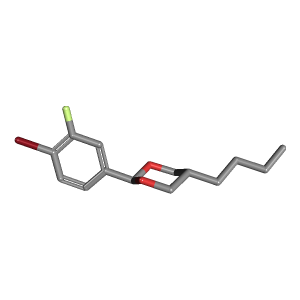 2-(4-溴-3-氟苯基)-5-丁基-1,3-二恶烷,CAS 1363339-35-8,「麦克林」B90487744-1g C14H18BrFO2_3D图