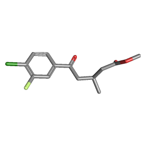 甲基-氧戊酸甲酯(C13H14ClFO3),CAS 1443311-23-6,「Fluorochem」M91657424-5g C13H14ClFO3_3D图