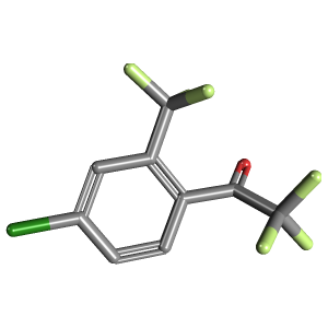 三氟甲基苯基-三氟乙烷(C9H3ClF6O),CAS 1417508-51-0,「Fluorochem」C91658534-5g C9H3ClF6O_3D图