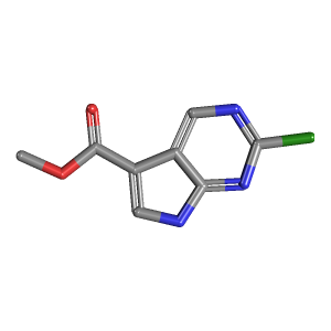 吡咯并-羧酸甲酯(C8H6ClN3O2),CAS 1352396-67-8,「Fluorochem」M91663886-1g C8H6ClN3O2_3D图